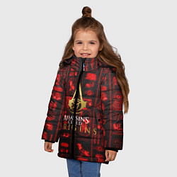 Куртка зимняя для девочки НЕОН ИЕРОГЛИФЫ, цвет: 3D-черный — фото 2