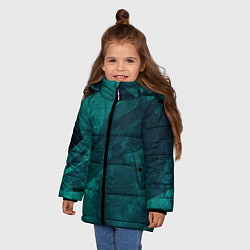 Куртка зимняя для девочки Бирюзовый гранж, цвет: 3D-светло-серый — фото 2