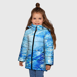 Куртка зимняя для девочки Новогодний иней, цвет: 3D-светло-серый — фото 2