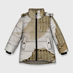 Куртка зимняя для девочки Рваный гофрированный картон - Milano, цвет: 3D-светло-серый