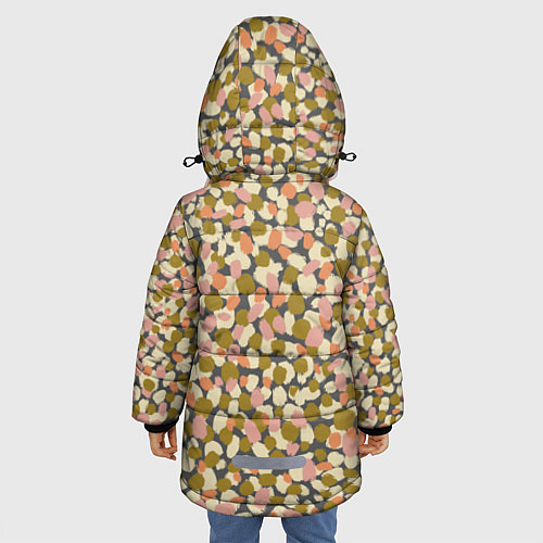 Зимняя куртка для девочки Оливье салат, абстрактный паттерн / 3D-Светло-серый – фото 4