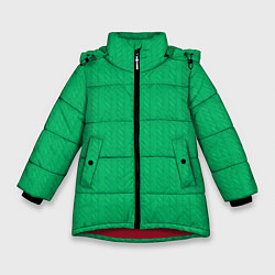 Зимняя куртка для девочки Зеленый вязаный свитер