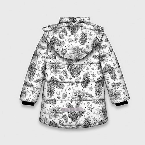 Зимняя куртка для девочки Новогодние шишки / 3D-Светло-серый – фото 2