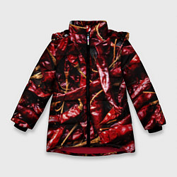 Куртка зимняя для девочки Перчики чили, цвет: 3D-красный