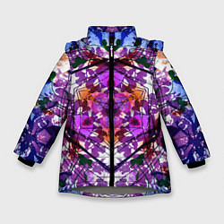 Куртка зимняя для девочки Ледяной треугольник, цвет: 3D-светло-серый