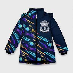 Куртка зимняя для девочки Liverpool градиентные мячи, цвет: 3D-черный