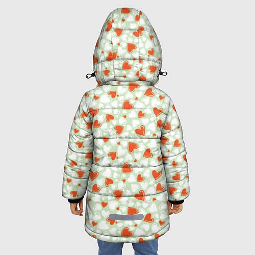 Зимняя куртка для девочки Сердце двуцветное / 3D-Светло-серый – фото 4