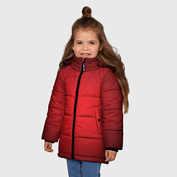Куртка зимняя для девочки Красно-черная затемняющая виньетка, цвет: 3D-черный — фото 2