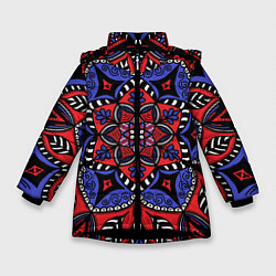 Зимняя куртка для девочки Мандала в цветах триколора