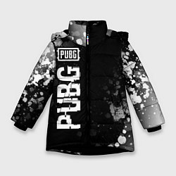 Куртка зимняя для девочки PUBG glitch на темном фоне: по-вертикали, цвет: 3D-черный