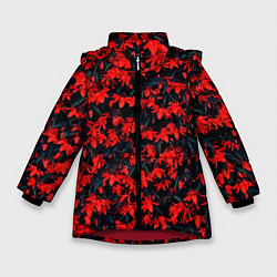 Зимняя куртка для девочки Красные бегонии