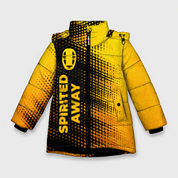 Куртка зимняя для девочки Spirited Away - gold gradient: по-вертикали, цвет: 3D-черный