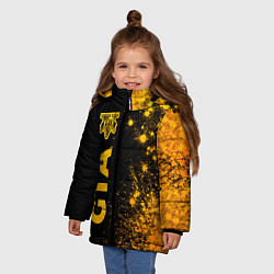Куртка зимняя для девочки GTA - gold gradient: по-вертикали, цвет: 3D-черный — фото 2