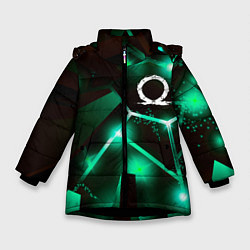 Куртка зимняя для девочки God of War разлом плит, цвет: 3D-черный
