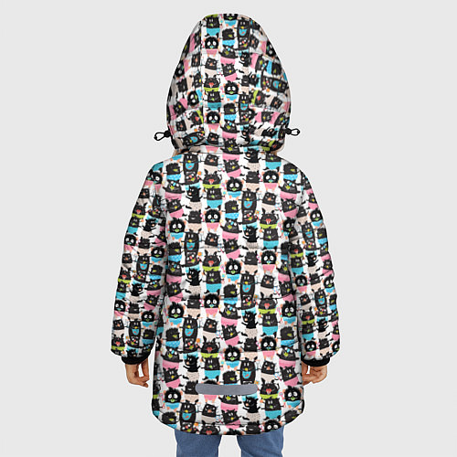 Зимняя куртка для девочки Весёлые монстрики с соской / 3D-Светло-серый – фото 4