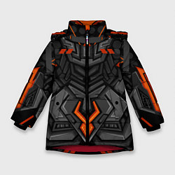 Зимняя куртка для девочки Красно-черный робот