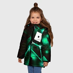 Куртка зимняя для девочки Roblox разлом плит, цвет: 3D-черный — фото 2
