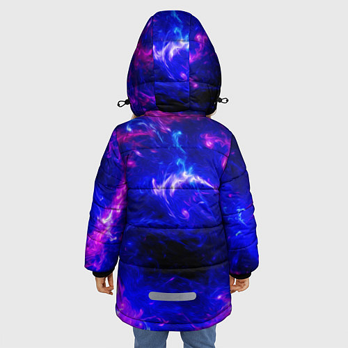 Зимняя куртка для девочки Волшебный звездный волк / 3D-Светло-серый – фото 4