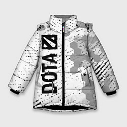 Куртка зимняя для девочки Dota glitch на светлом фоне: по-вертикали, цвет: 3D-черный