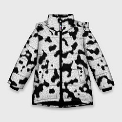 Куртка зимняя для девочки Далматин - текстура, цвет: 3D-черный