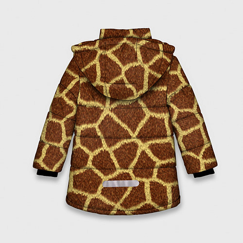 Зимняя куртка для девочки Текстура жирафа / 3D-Красный – фото 2