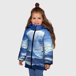 Куртка зимняя для девочки Mountains - fantasy planet, цвет: 3D-черный — фото 2