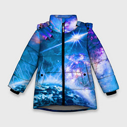 Зимняя куртка для девочки Космос - планета и яркая звезда