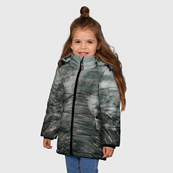 Куртка зимняя для девочки Абстрактная закрученная тьма и туман, цвет: 3D-черный — фото 2