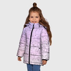 Куртка зимняя для девочки Зайчики в облачках, цвет: 3D-светло-серый — фото 2