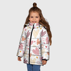 Куртка зимняя для девочки Hearts world, цвет: 3D-черный — фото 2