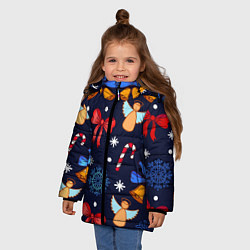 Куртка зимняя для девочки Новогодняя мелодия, цвет: 3D-черный — фото 2