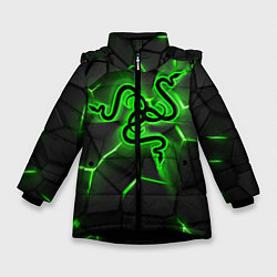 Зимняя куртка для девочки Razer neon logo