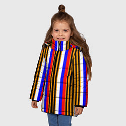 Куртка зимняя для девочки Полосы триколор георгиевская лента, цвет: 3D-красный — фото 2
