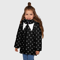 Куртка зимняя для девочки Уэнздей Аддамс: униформа, цвет: 3D-черный — фото 2