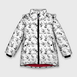 Куртка зимняя для девочки Руки дирижера, цвет: 3D-красный