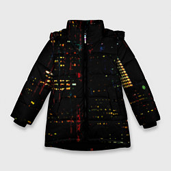 Зимняя куртка для девочки Ночной мегаполис