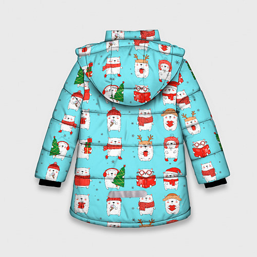 Зимняя куртка для девочки New Years bears / 3D-Красный – фото 2