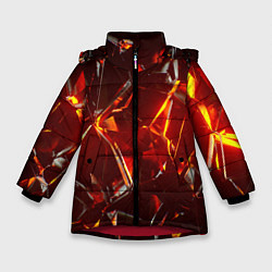 Куртка зимняя для девочки Лавовое стекло, цвет: 3D-красный