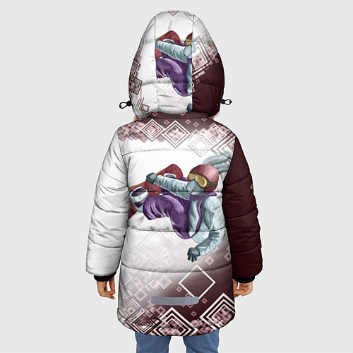 Зимняя куртка для девочки Сноуборд Кролик / 3D-Светло-серый – фото 4