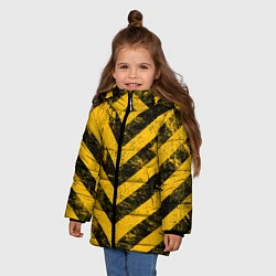 Куртка зимняя для девочки WARNING - желто-черные полосы, цвет: 3D-черный — фото 2