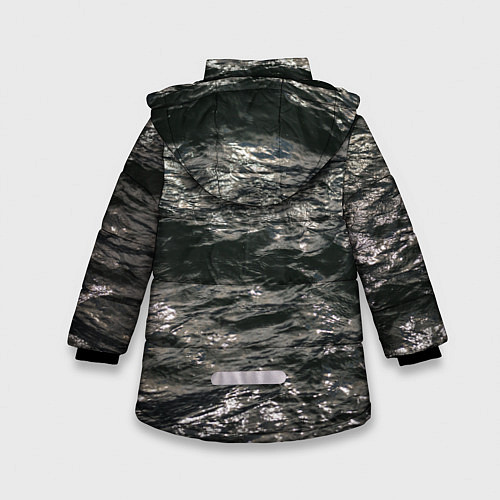 Зимняя куртка для девочки Солнечный свет на текстуре воды / 3D-Красный – фото 2