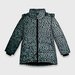 Куртка зимняя для девочки Текстура воды крупным планом, цвет: 3D-черный