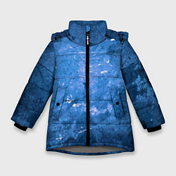 Зимняя куртка для девочки Тёмно-синяя абстрактная стена льда