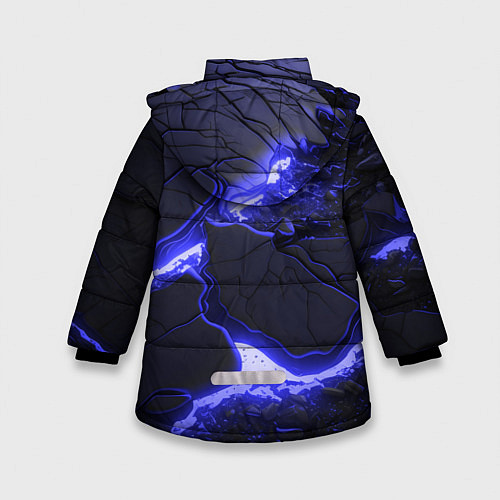 Зимняя куртка для девочки Красивая синяя неоновая лава / 3D-Красный – фото 2