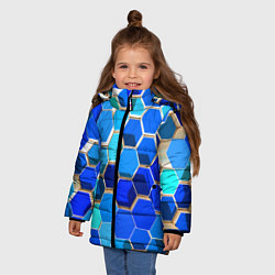 Куртка зимняя для девочки Абстракция неоновая, цвет: 3D-светло-серый — фото 2