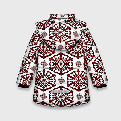 Зимняя куртка для девочки Ромб и орнамент / 3D-Светло-серый – фото 2