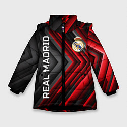 Куртка зимняя для девочки Real Madrid art, цвет: 3D-черный
