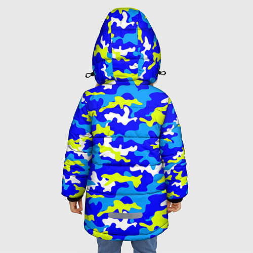 Зимняя куртка для девочки Камуфляж яркое лето / 3D-Светло-серый – фото 4