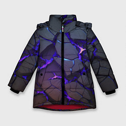 Куртка зимняя для девочки Светящаяся неоновая лава, цвет: 3D-красный
