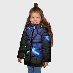 Куртка зимняя для девочки Светящаяся лава, цвет: 3D-черный — фото 2